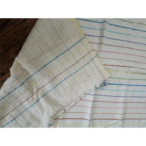 Lot 2 Vintage Jaime Bath TOWELS MCM Red White Stripped Cotton USA - Picture 9 of 11